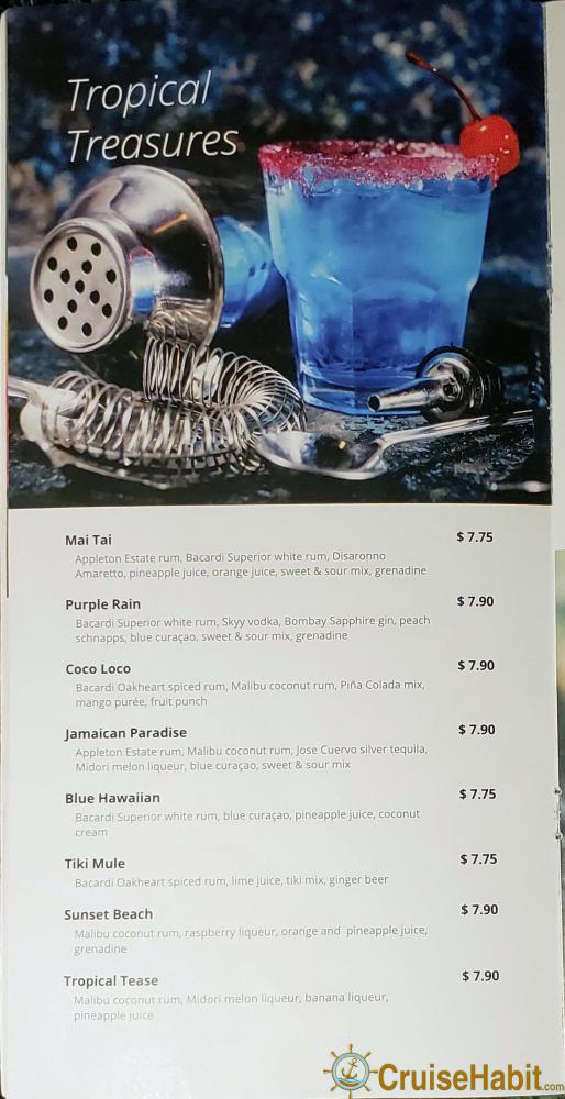 msc yacht club menu seaside